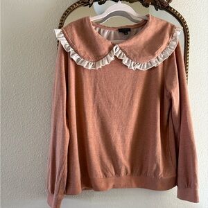 Anthropologie Current Air Collared Pumpkin Pullover Top L